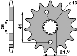 PBR řetězové kolo přední 438 14 18NC SUZUKI GSX 400 F 81-86, GR 650 (-1) (řetěz 520) (MADE IN ITALY)